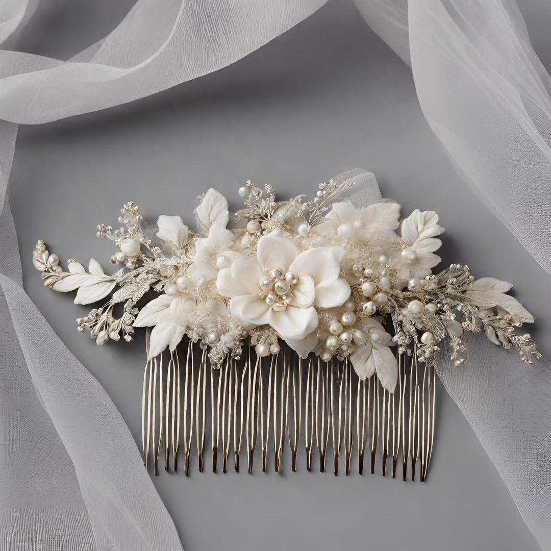 OBRIDAL Custom Wedding Veils - Attachment Options, metal comb, wedding veil  comb