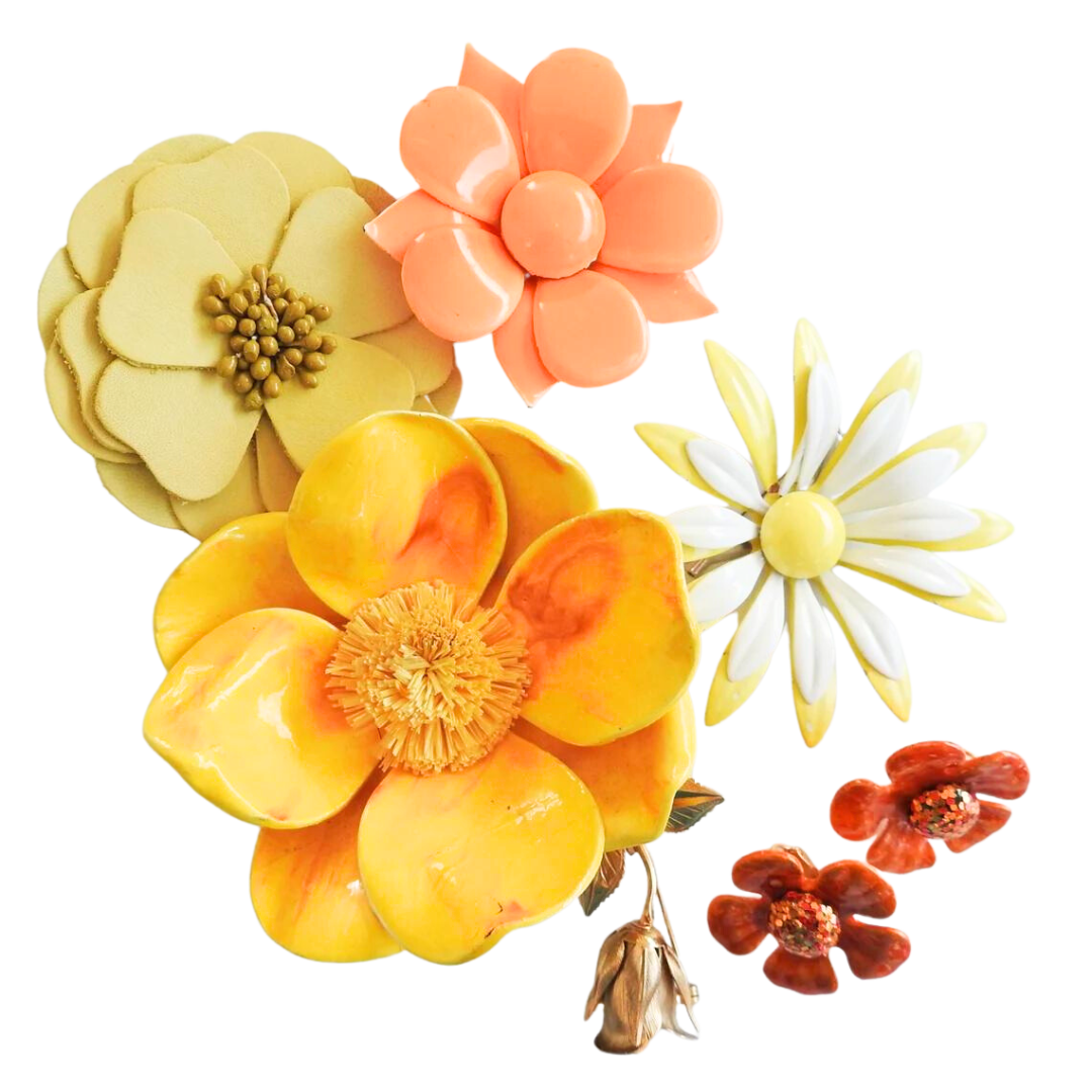 vintage flower brooches and pins