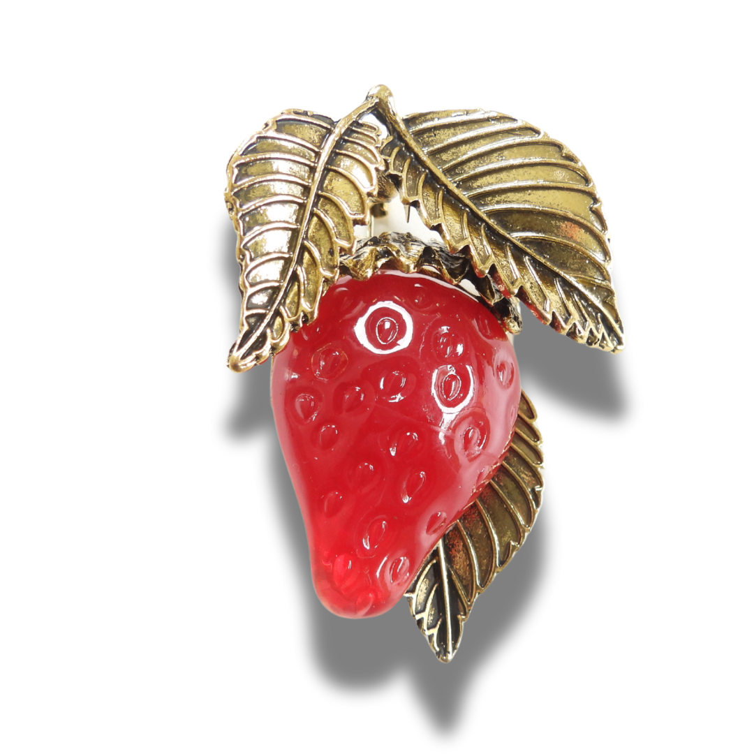 Jumbo strawberry brooch jewelry