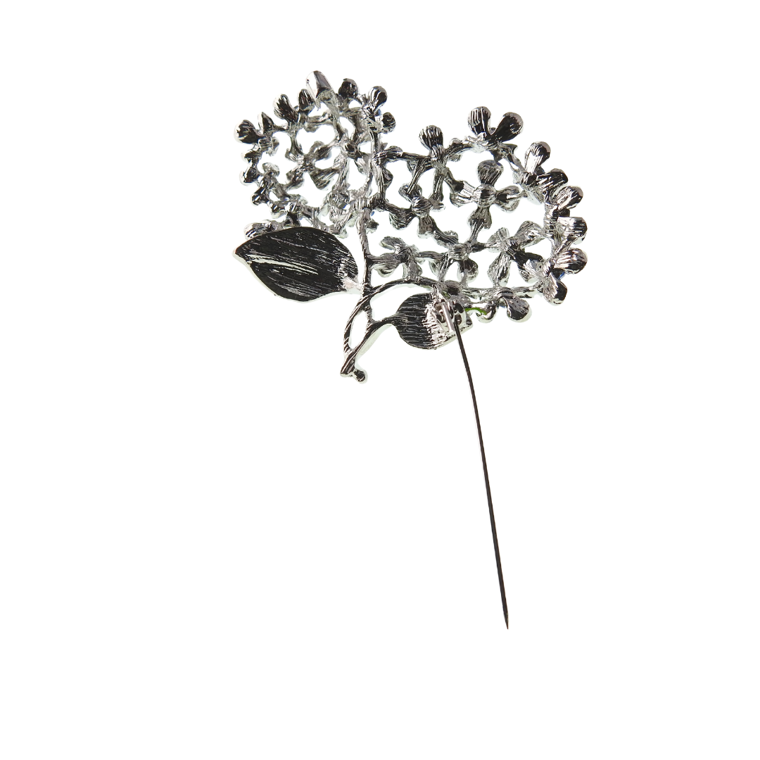 Blue Hydrangea flower brooch