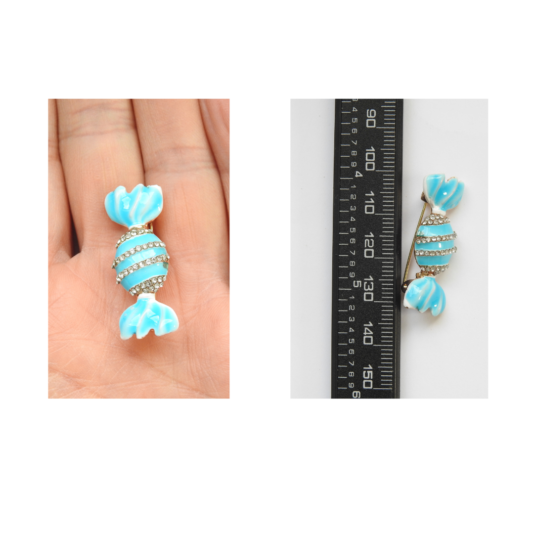 Blue Candy-Inspired Tiny Brooch Pin