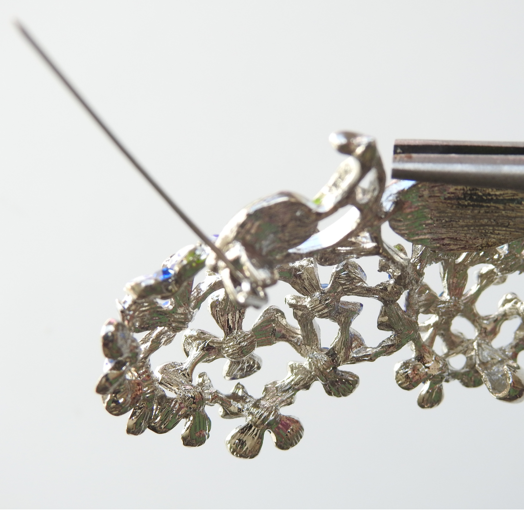 Blue Hydrangea flower brooch