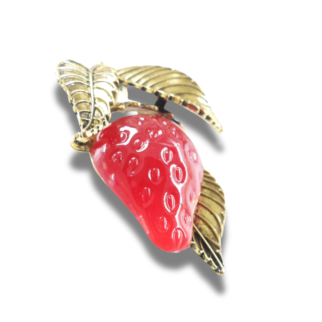 Jumbo strawberry brooch jewelry