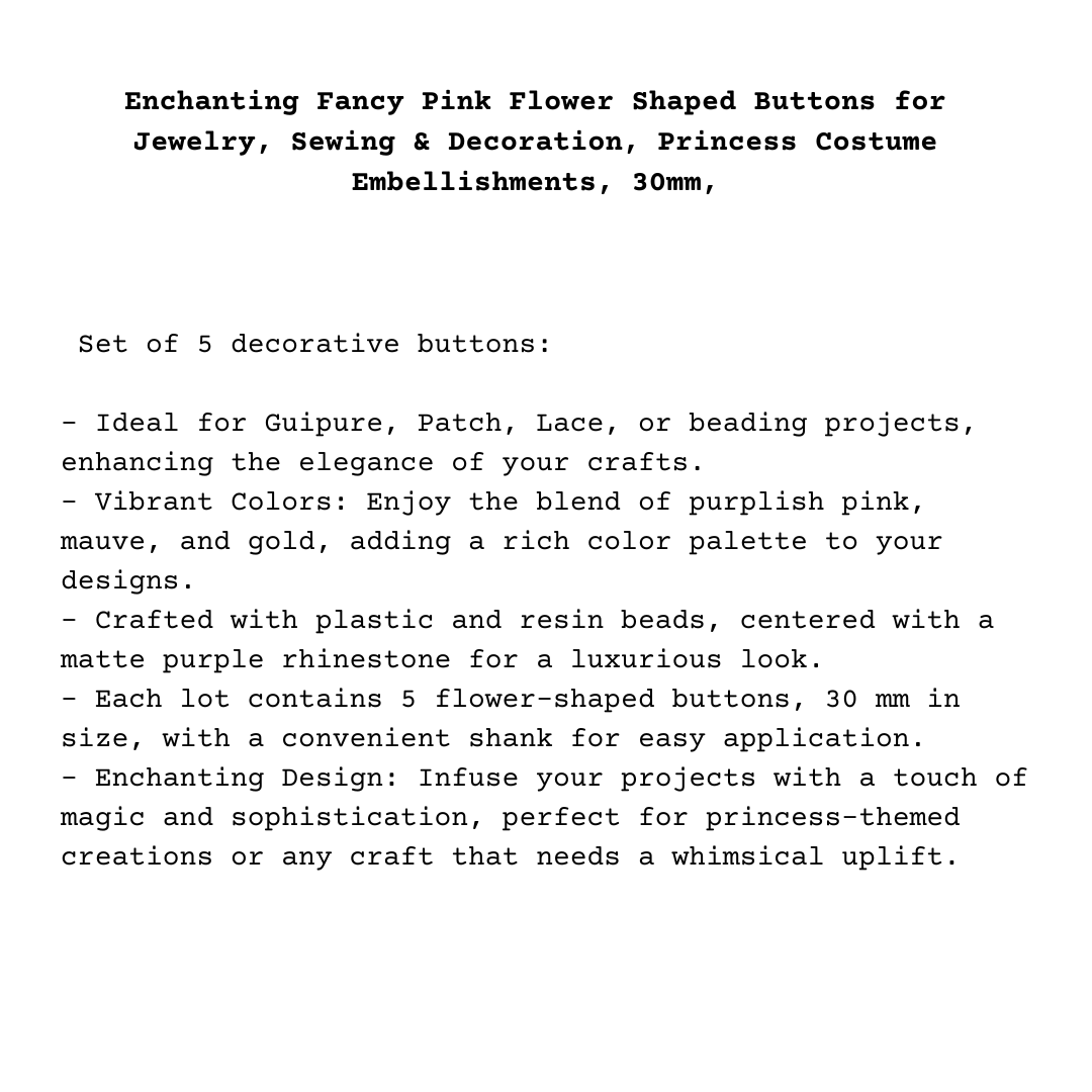 Decorative Pink Fower-Shaped Buttons