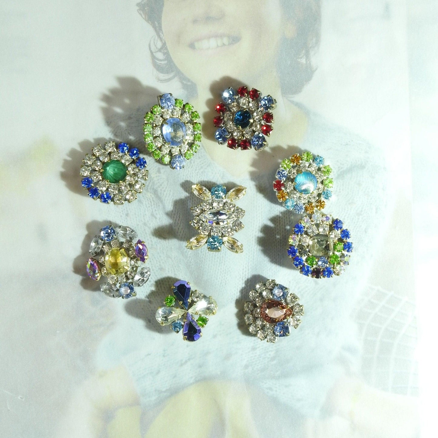 Blue glass buttons