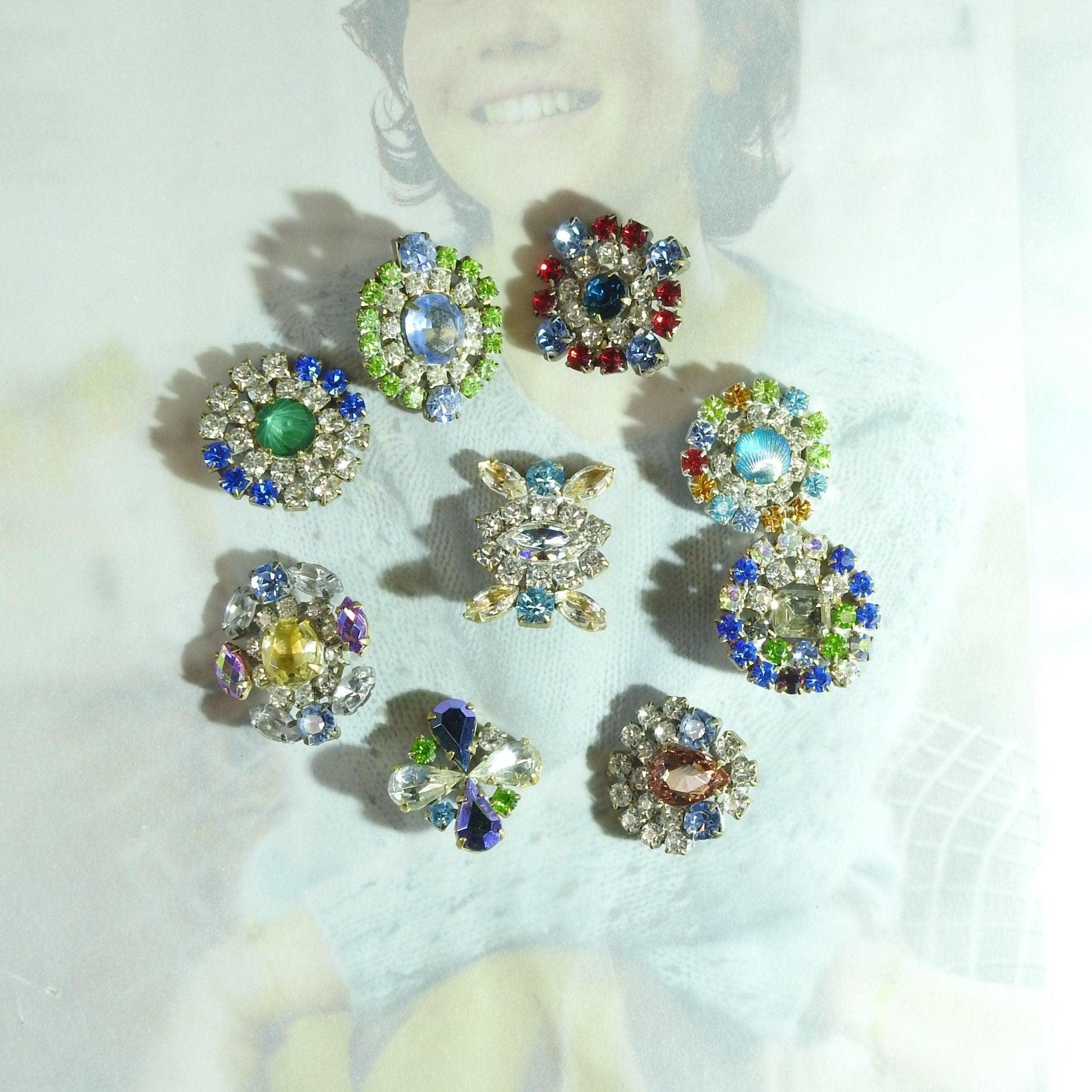 Blue glass buttons