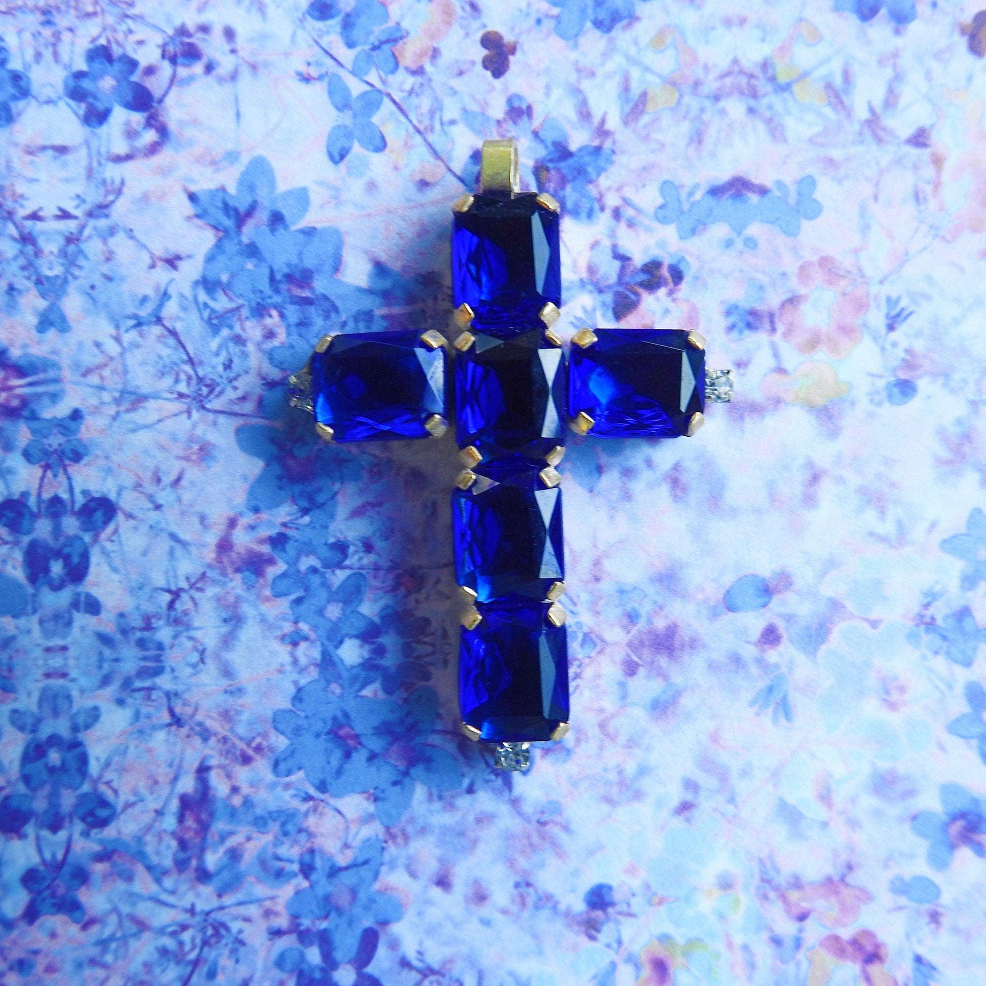 Blue cross pendant