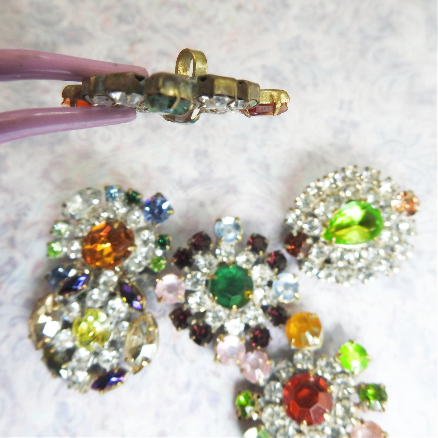 Fancy glass buttons lot
