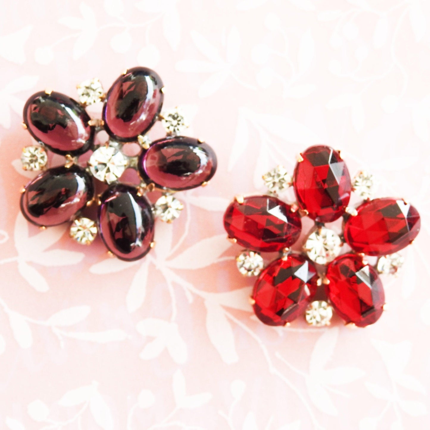 floral glass buttona