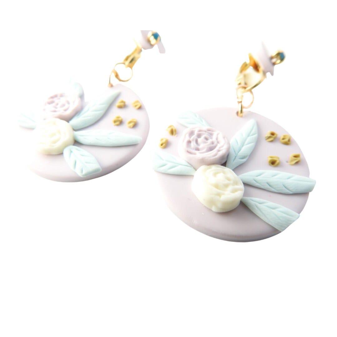 flower clip-on earrings