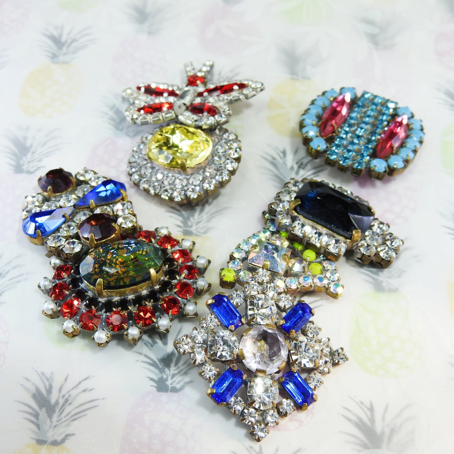 Unique antique Czech buttons for jewelry making