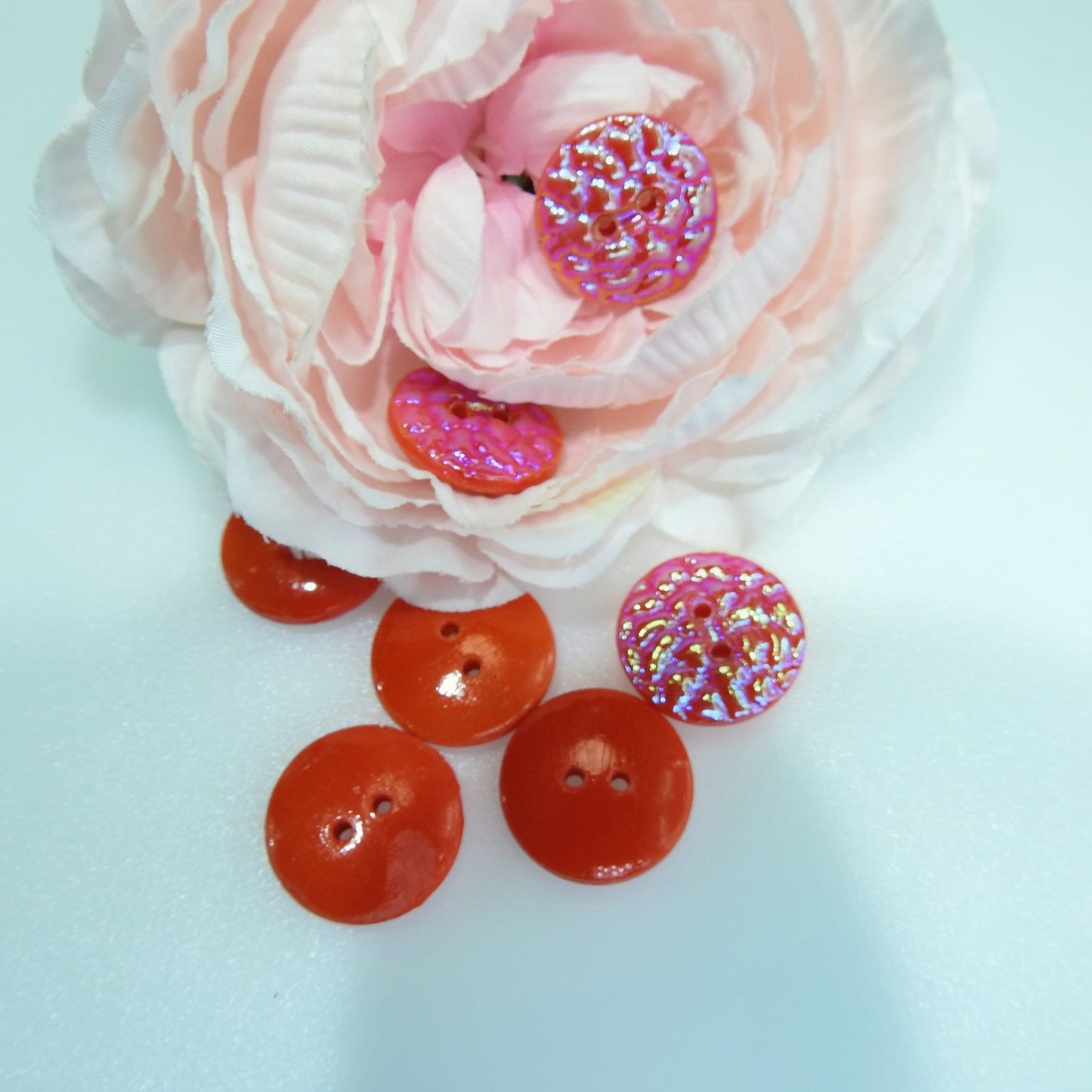 Red Vintage Glass Buttons