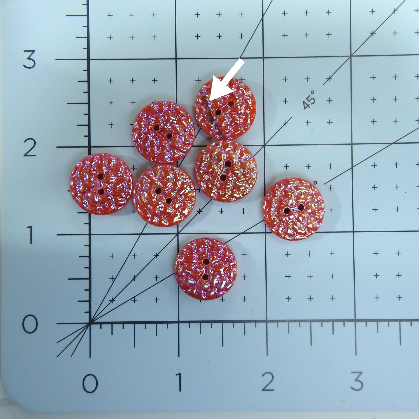 Red Vintage Glass Buttons
