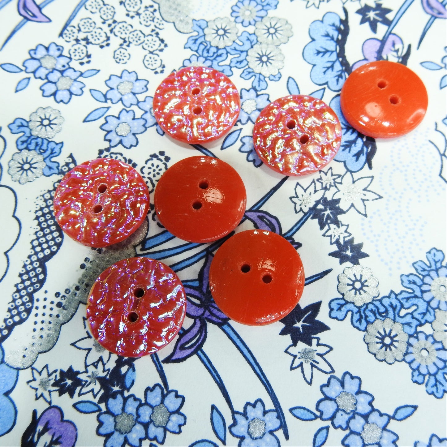 Red Vintage Glass Buttons