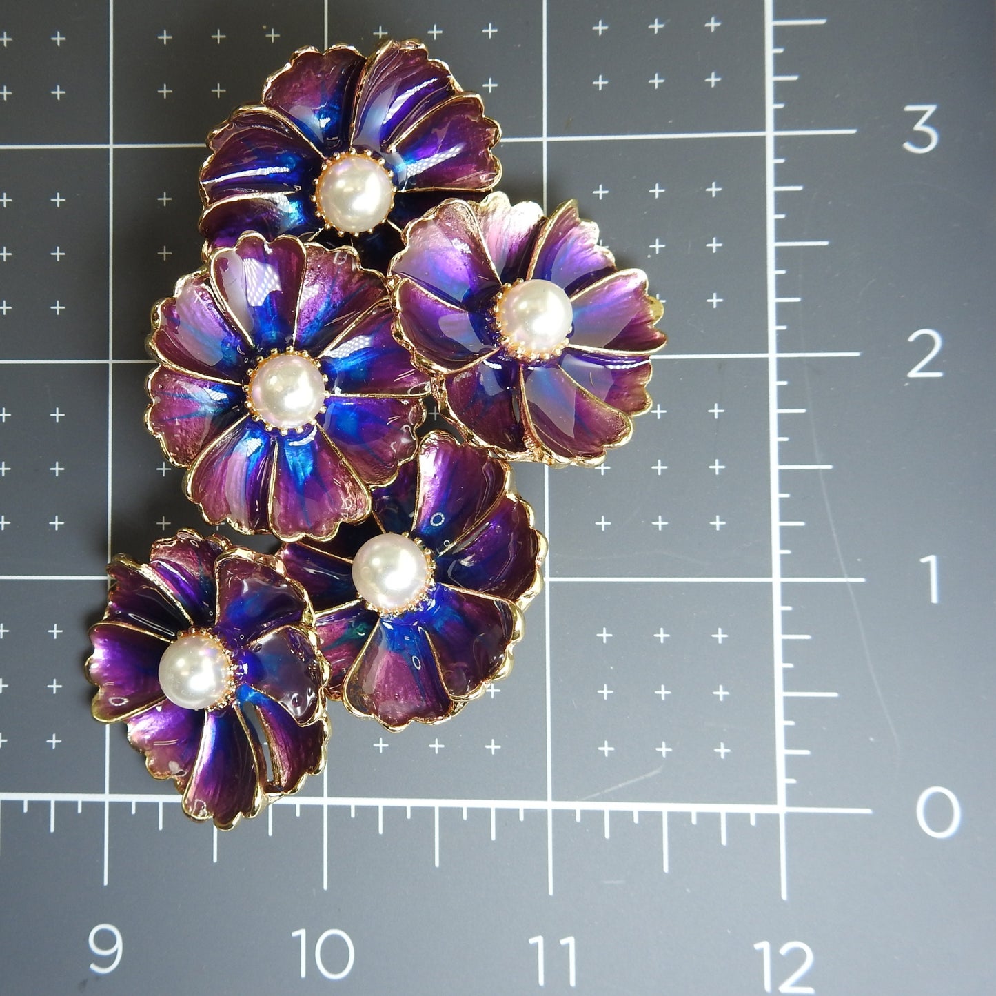 Large Purple Flower Snap Buttons