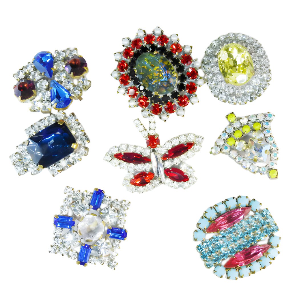 Unique antique Czech buttons for jewelry making