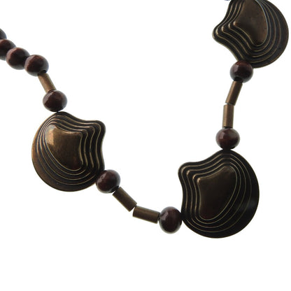 Vintage Beaded Wood Necklace