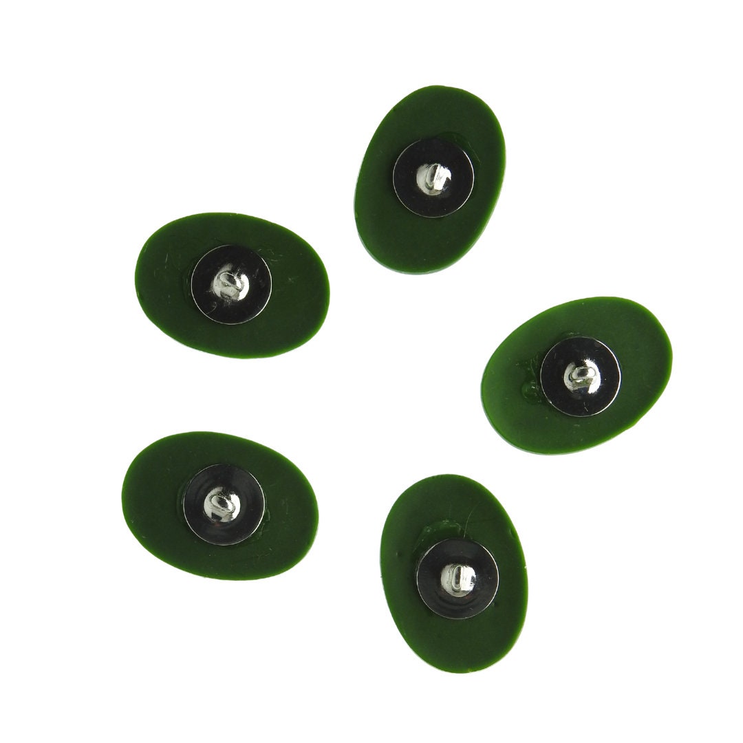 Dark green cameo buttons with white rose detail