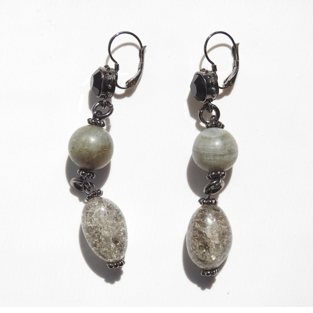 Vintage Smoky Quartz Drop Earrings