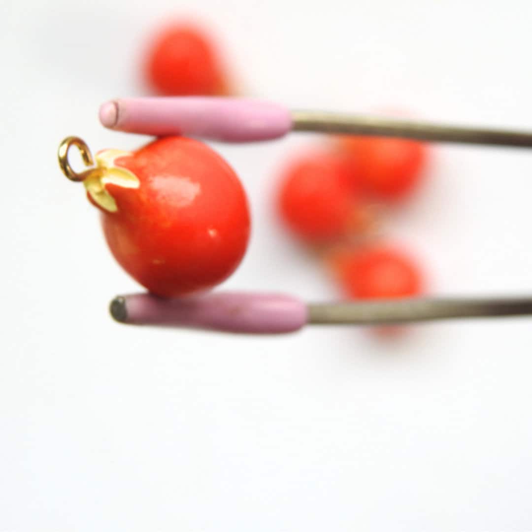 Pomegranate Charms - Set of 5, 20mm - Multifunctional, for Fruit Salad Jewelry-making, Bracelets, Necklaces, Earring hoops, and More
