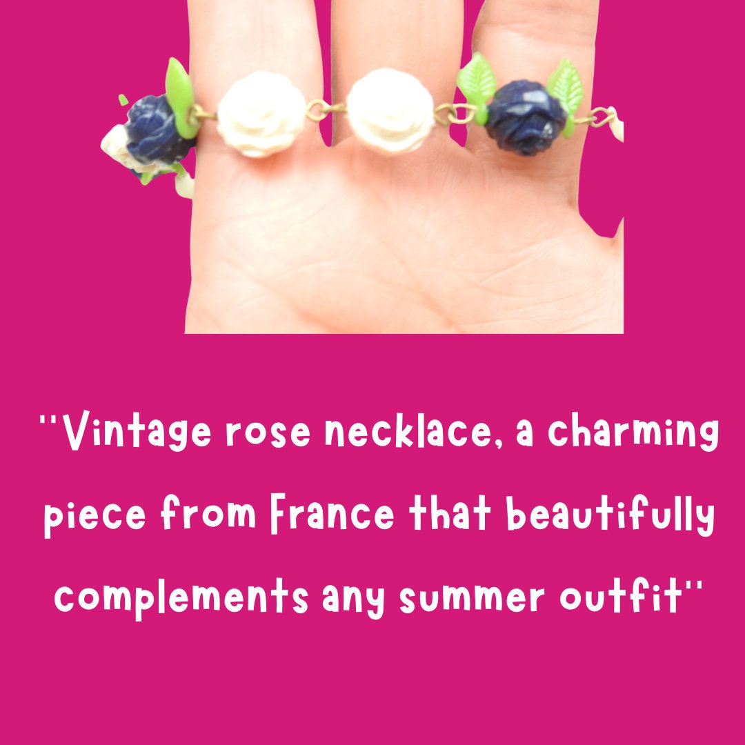 Vintage Rose Bead Necklace