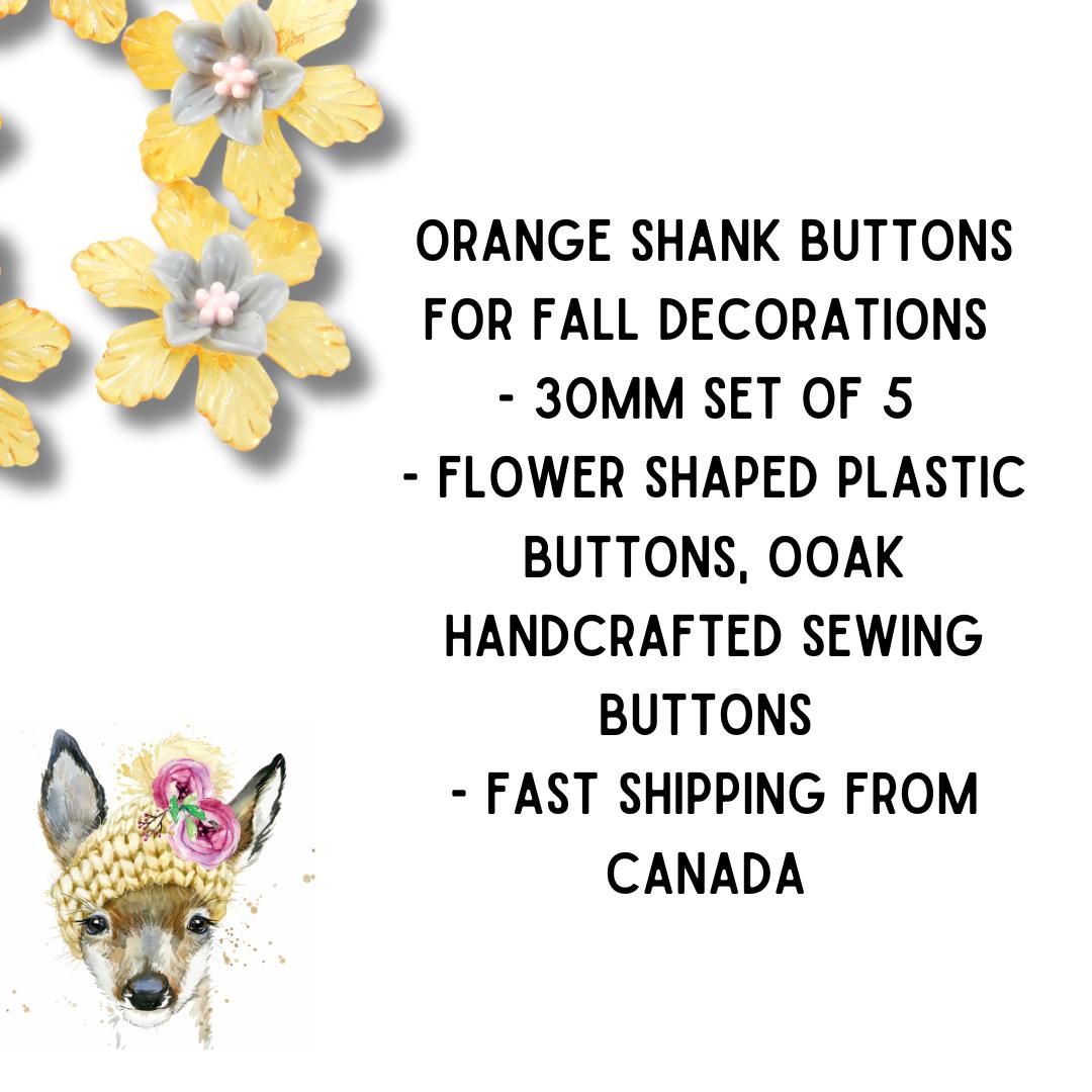 Orange Flower Shaped Buttons