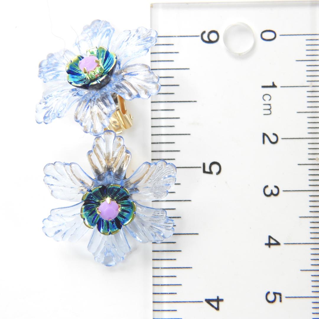 Blue Flower Clip on earrings