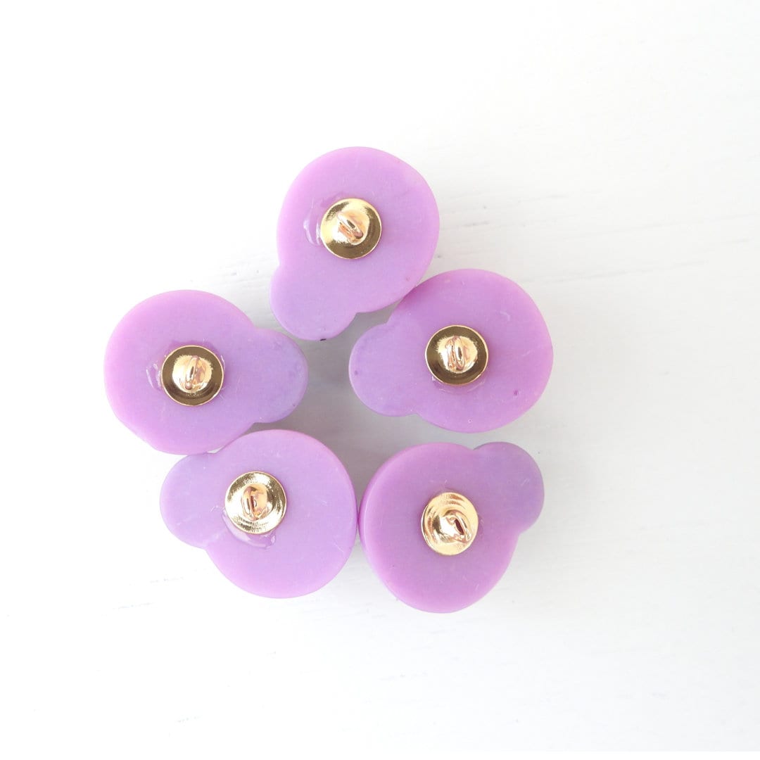 Ladybug buttons for crafts for adults - Fun purple Sewing buttons with a shank - Set of 5, 20 mm - For DIY creation, button jewelry and more