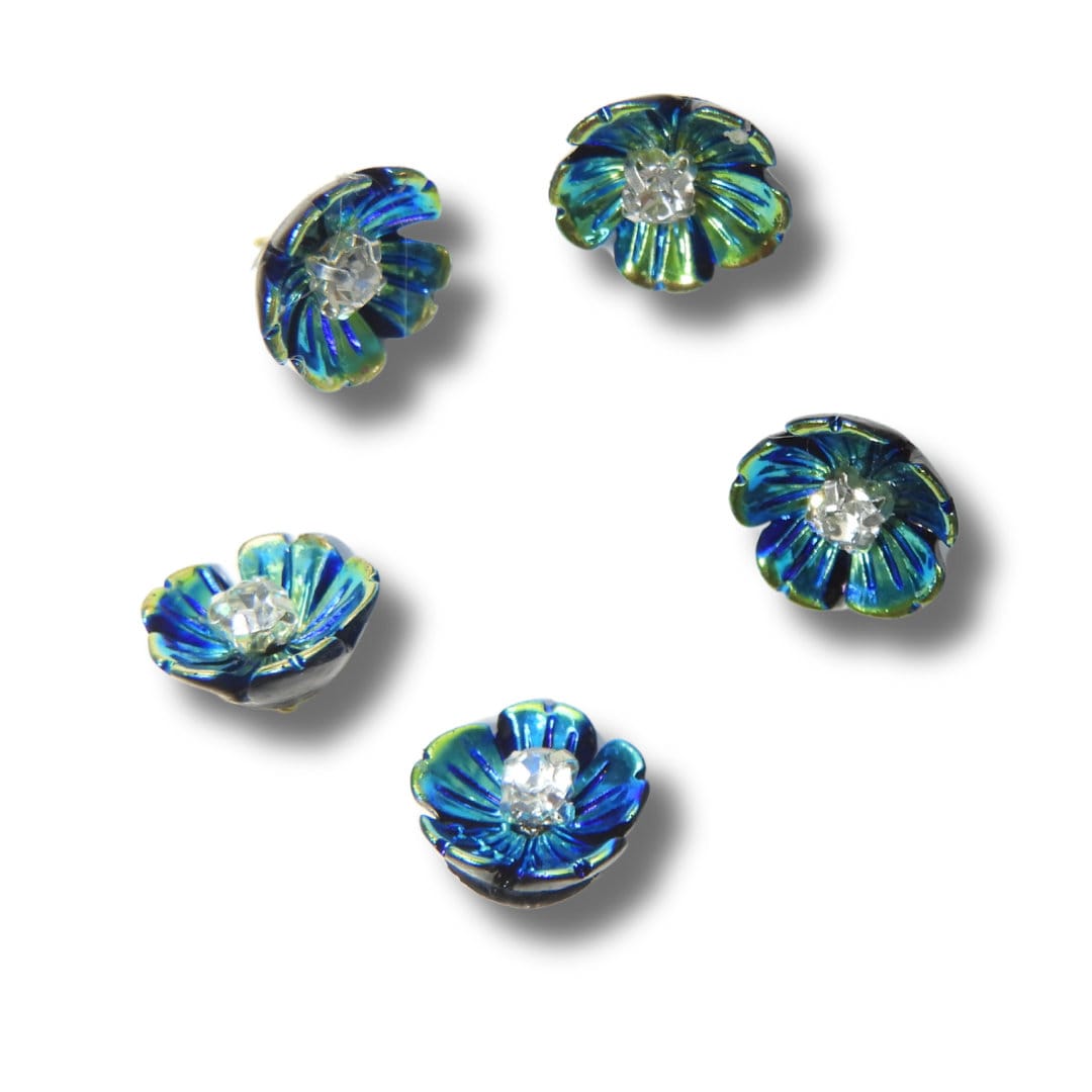 Blue Flower Buttons for Sewing