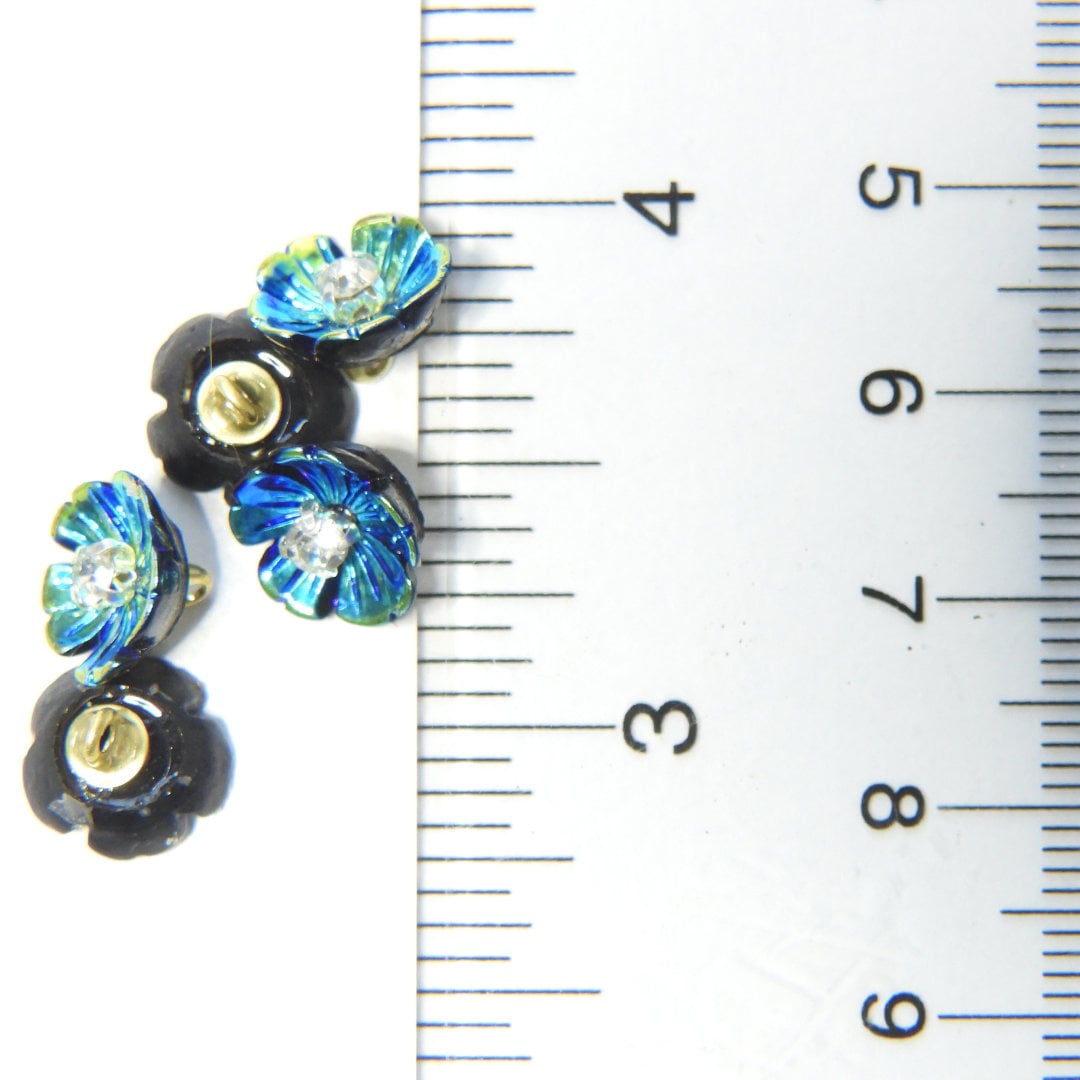 Blue Flower Buttons for Sewing