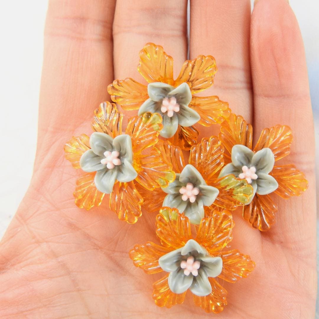 Orange Flower Shaped Buttons