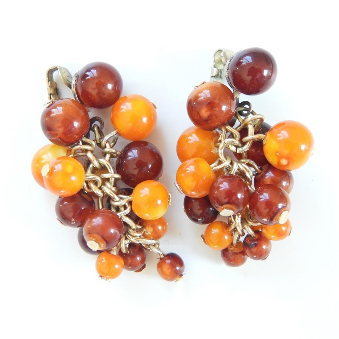 Vintage Clip On Dangling Earrings