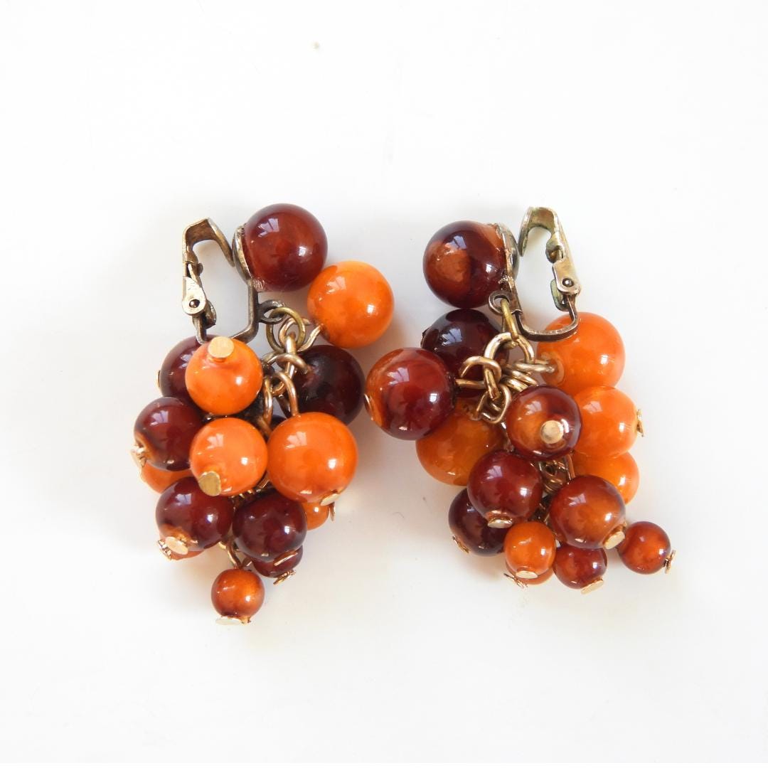 Vintage Clip On Dangling Earrings