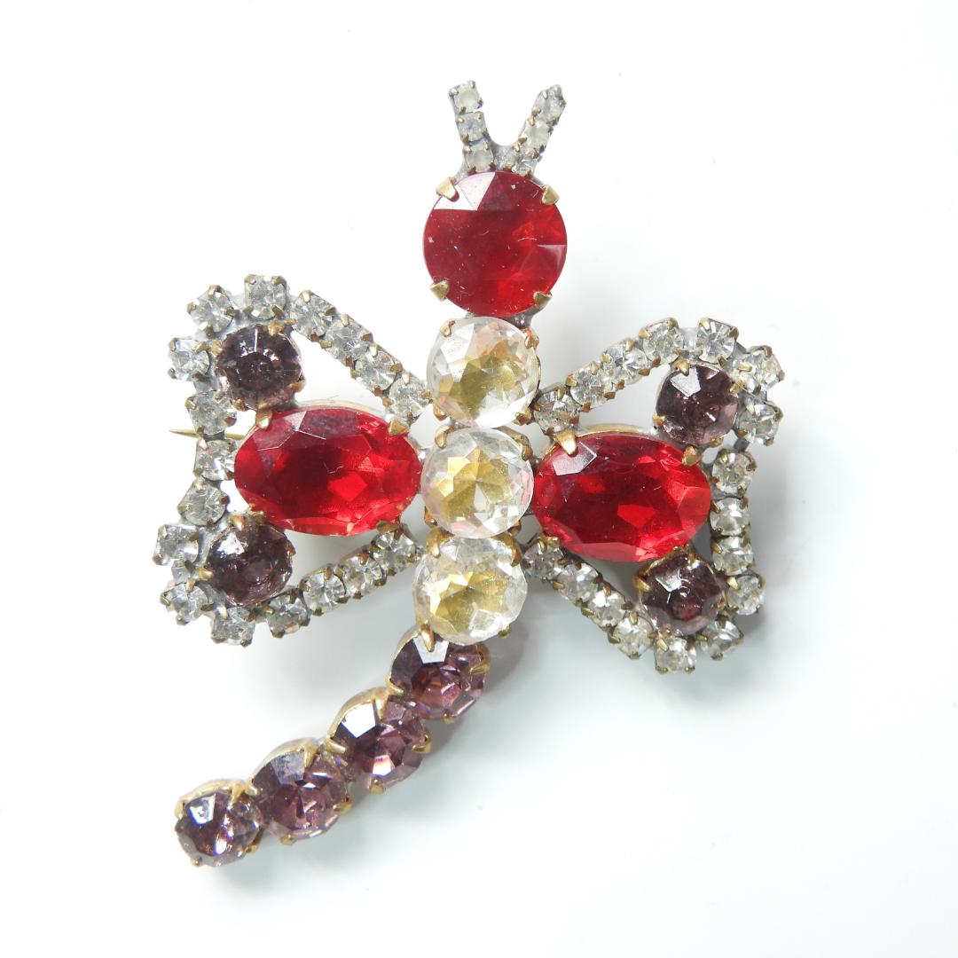 Dragonfly Czech Glass Brooch