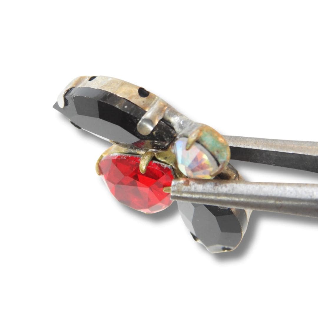 Jeweled Bee Button for Decorating – Sparkly Red & Black Crystal Button with Shank for Coats