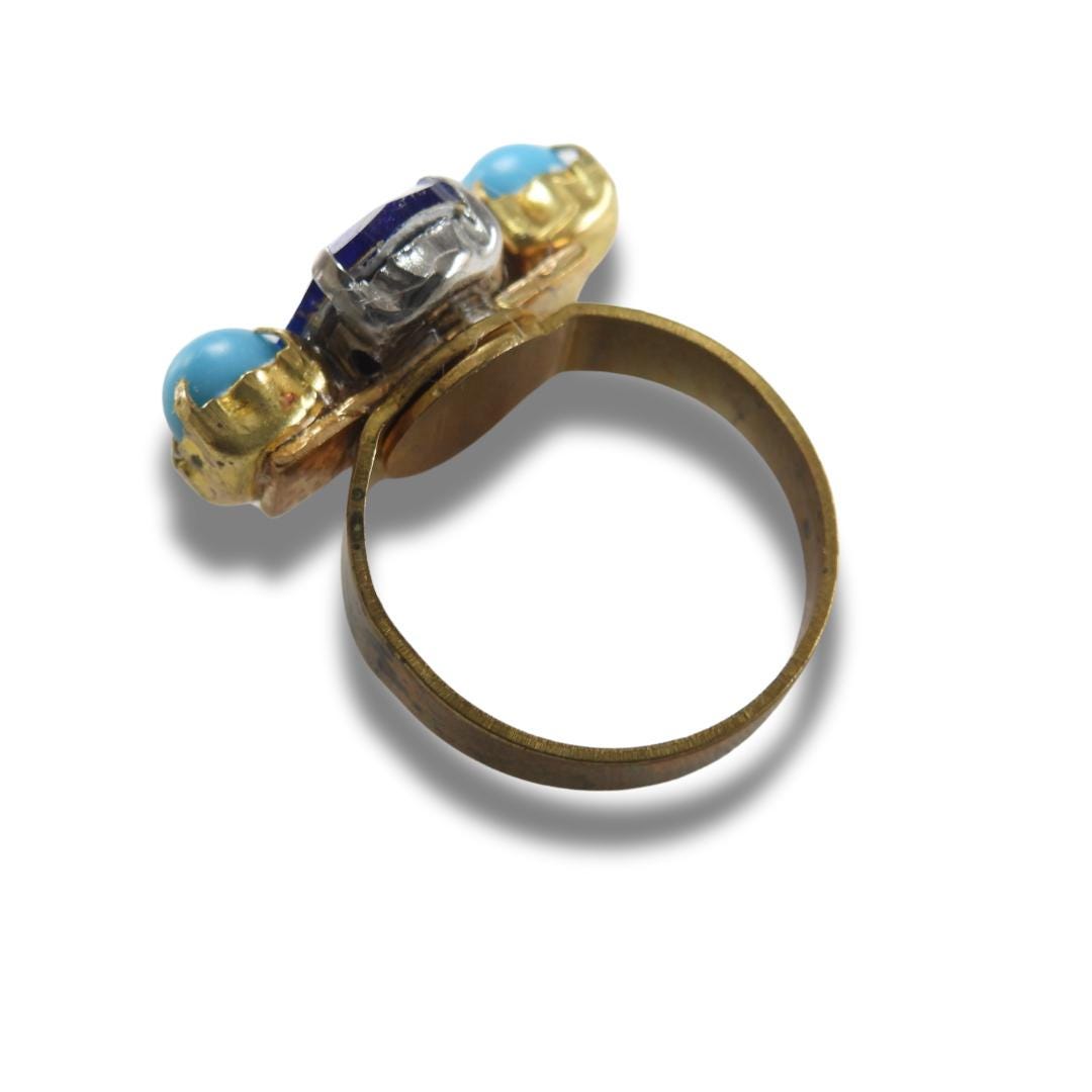 Handmade Royal Blue Adjustable Ring – Size 8, Ships fast - Gift idea for mom, girlfriend, or a friend - Lightweight, comfortable to wear