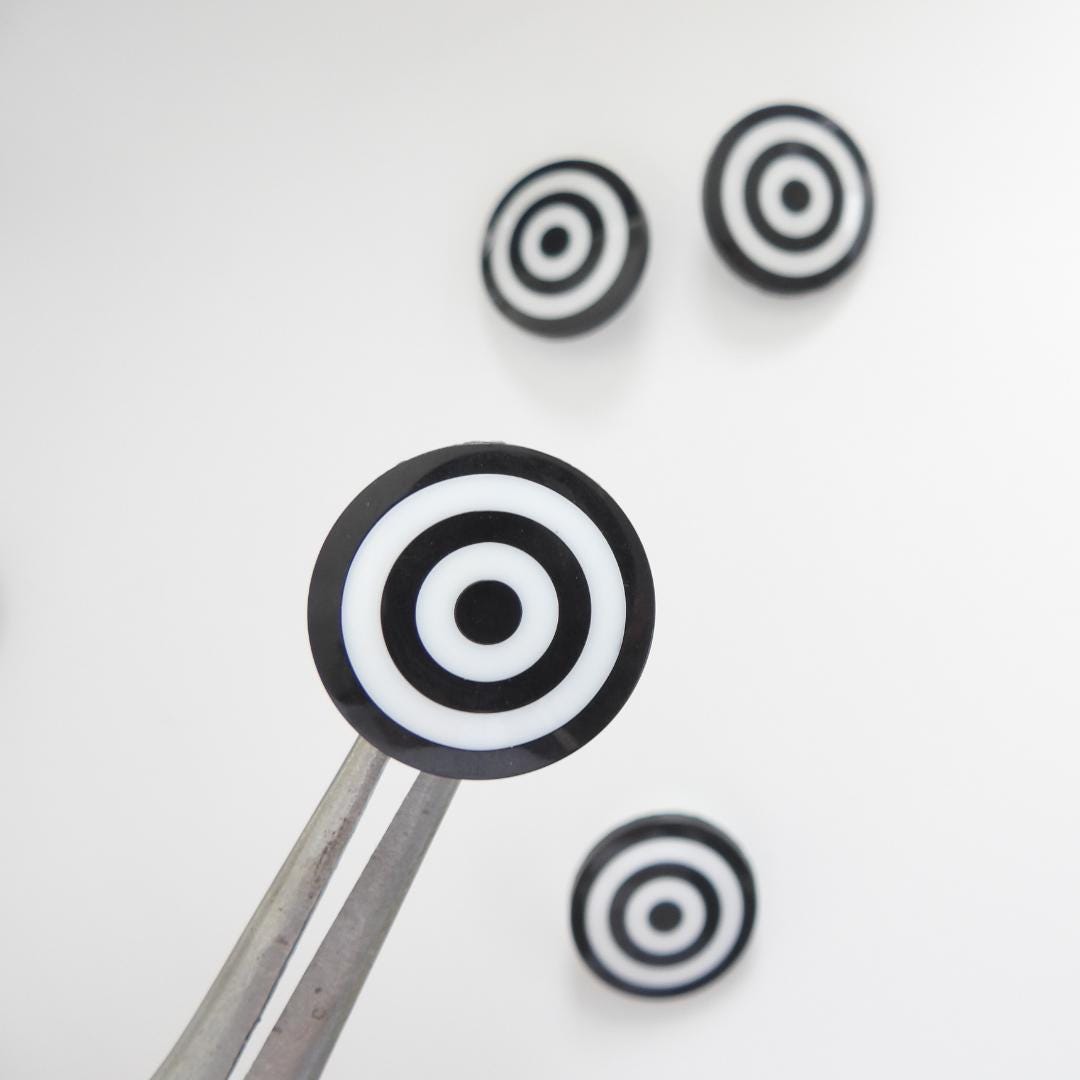 White and Black Decorative Buttons for Sewing - Set of 4, 25mm, Shank Style, Fun, Unique & Fancy Design for Clothes and Craft Projects.
