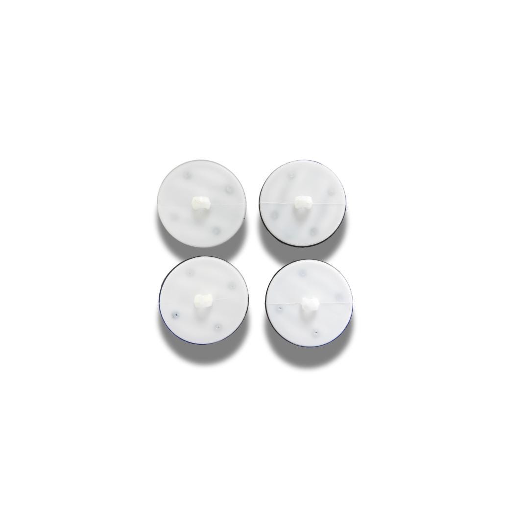 White and Black Decorative Buttons for Sewing - Set of 4, 25mm, Shank Style, Fun, Unique & Fancy Design for Clothes and Craft Projects.