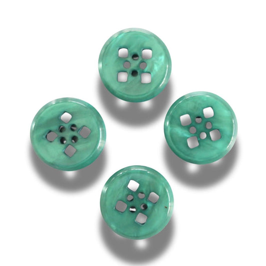 Set of 4 Forest Green Resin Buttons 25mm – Unique Round 4-Hole Buttons with Subtle Color Variation – 1 Inch, High Quality, 4mm Thick