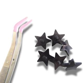 Set of 6 Black Star Shaped Buttons – 23mm Resin with Glossy Finish and Shank Back – Fun for Jackets, Crafts, Costumes & More!