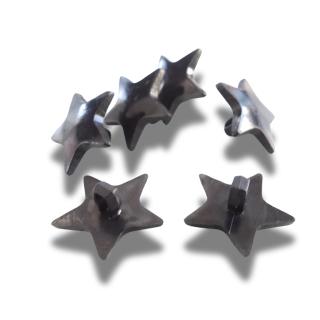 Set of 6 Black Star Shaped Buttons – 23mm Resin with Glossy Finish and Shank Back – Fun for Jackets, Crafts, Costumes & More!