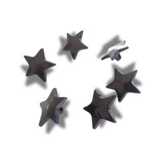 Set of 6 Black Star Shaped Buttons – 23mm Resin with Glossy Finish and Shank Back – Fun for Jackets, Crafts, Costumes & More!