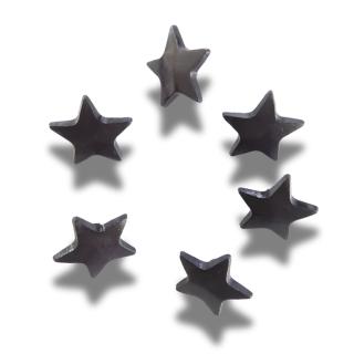 Set of 6 Black Star Shaped Buttons – 23mm Resin with Glossy Finish and Shank Back – Fun for Jackets, Crafts, Costumes & More!