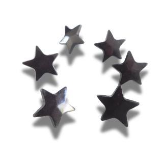 Set of 6 Black Star Shaped Buttons – 23mm Resin with Glossy Finish and Shank Back – Fun for Jackets, Crafts, Costumes & More!