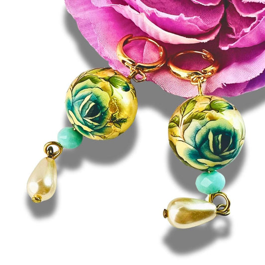 Olive green adorable earrings dangle