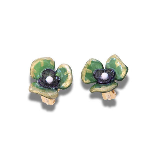 green clip on earrings
