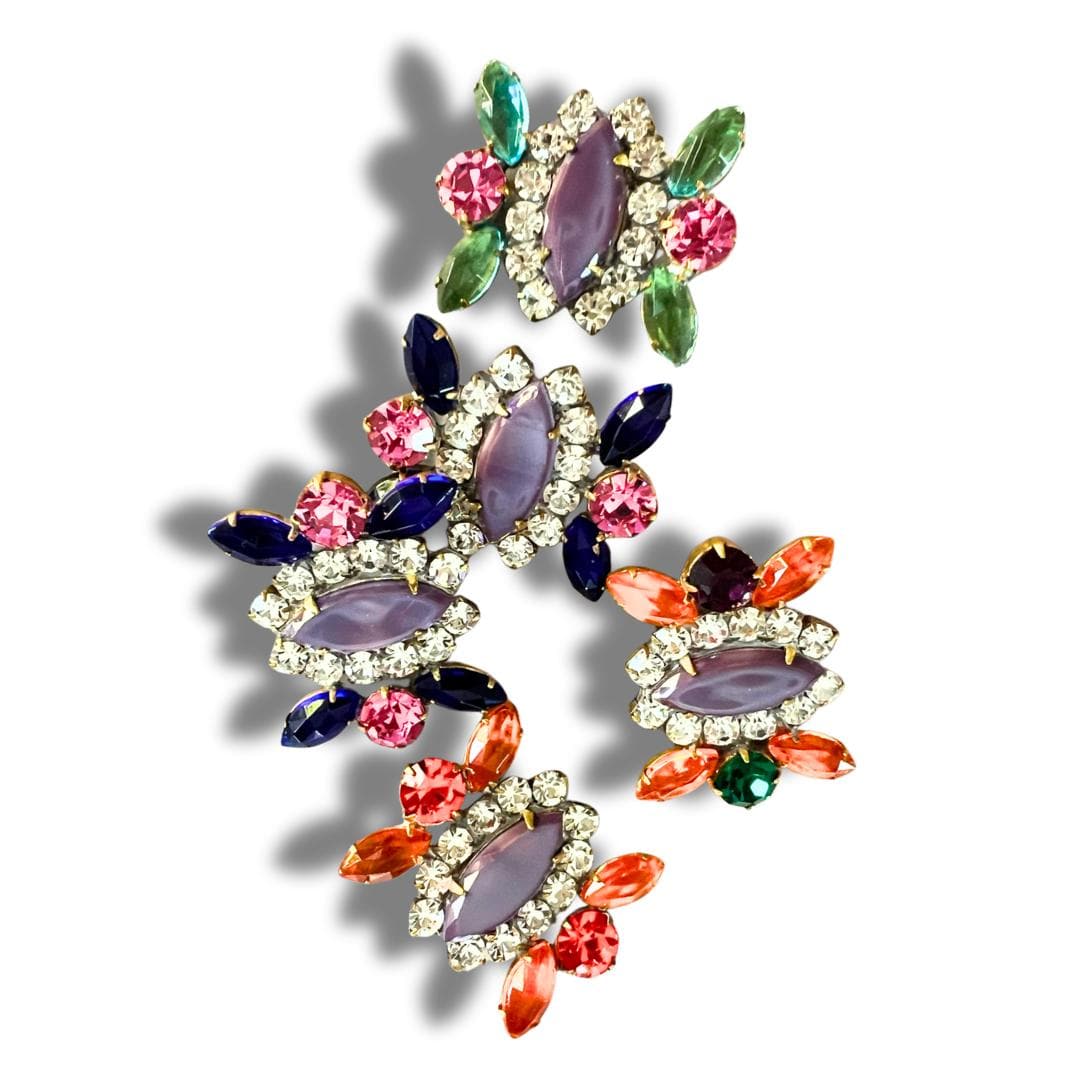 Purple Czech Rhinestone Buttons