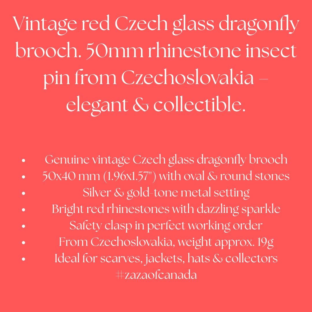 Dragonfly Czech Glass Brooch