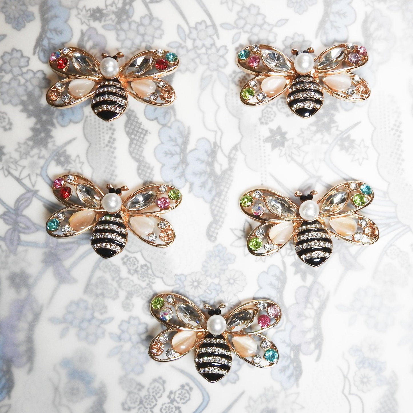 Bee buttons for gift wrap embellishments, big buttons for bee lovers, large novelty buttons for making fancy applique, decorative bee charms