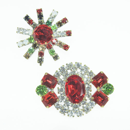 large red glass buttons